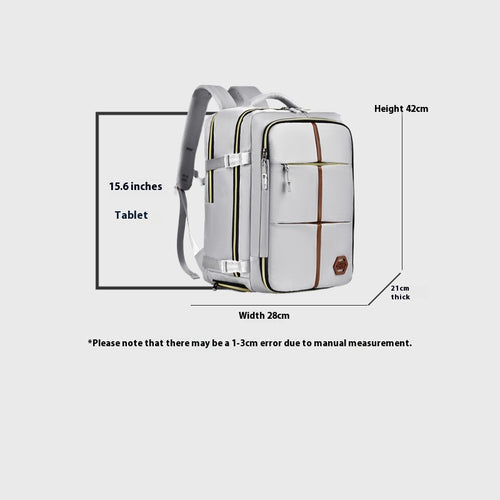 Designed as a neutral, unisex backpack, it's a practical choice for both men and women.
