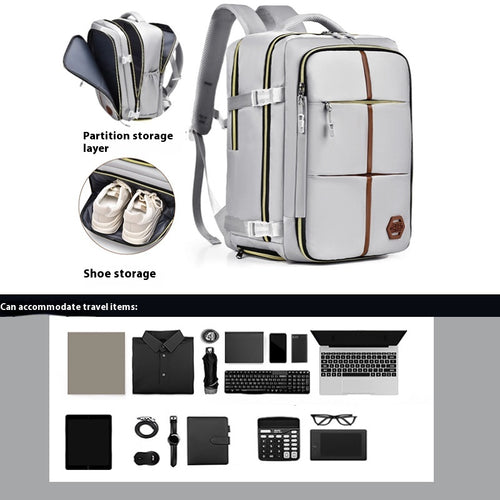 Designed as a neutral, unisex backpack, it's a practical choice for both men and women.