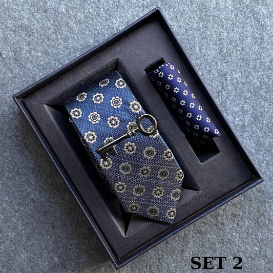 COOLMENCLUB - Tie and Pocket Square Set Tie and Handkerchief Wedding