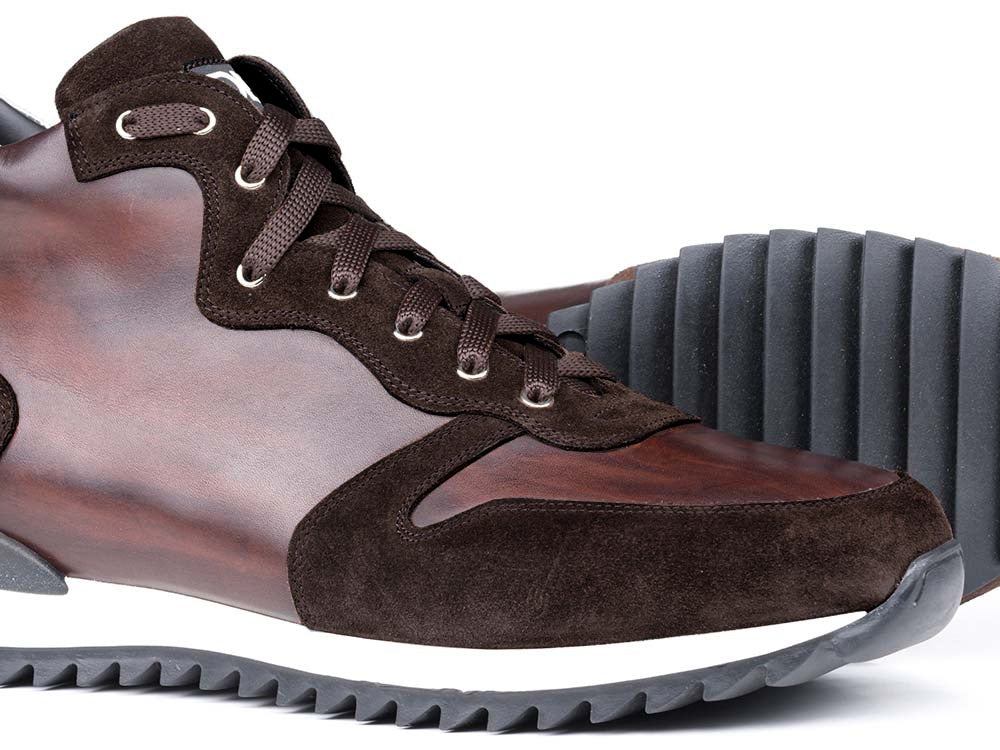 High top running deco leather brown