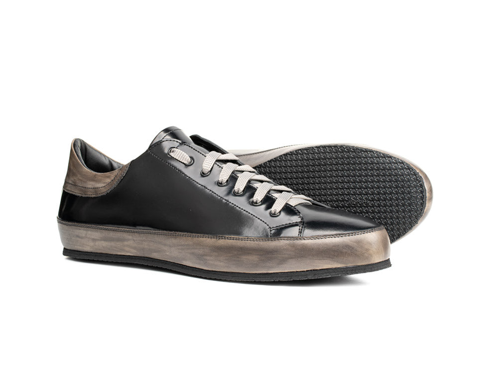 Black shiny leather low top sneakers | CSLitalia store