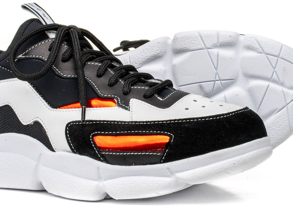 Sock sneakers calf white suede black plump vibram